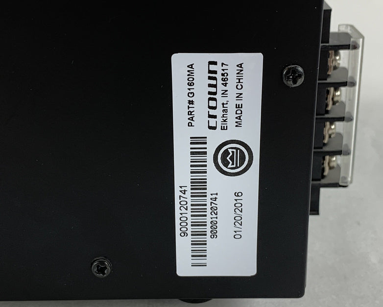 Crown 160MA Commercial Mixer Amplifier 4 Input 60W Ohm 1-2 Power Tested