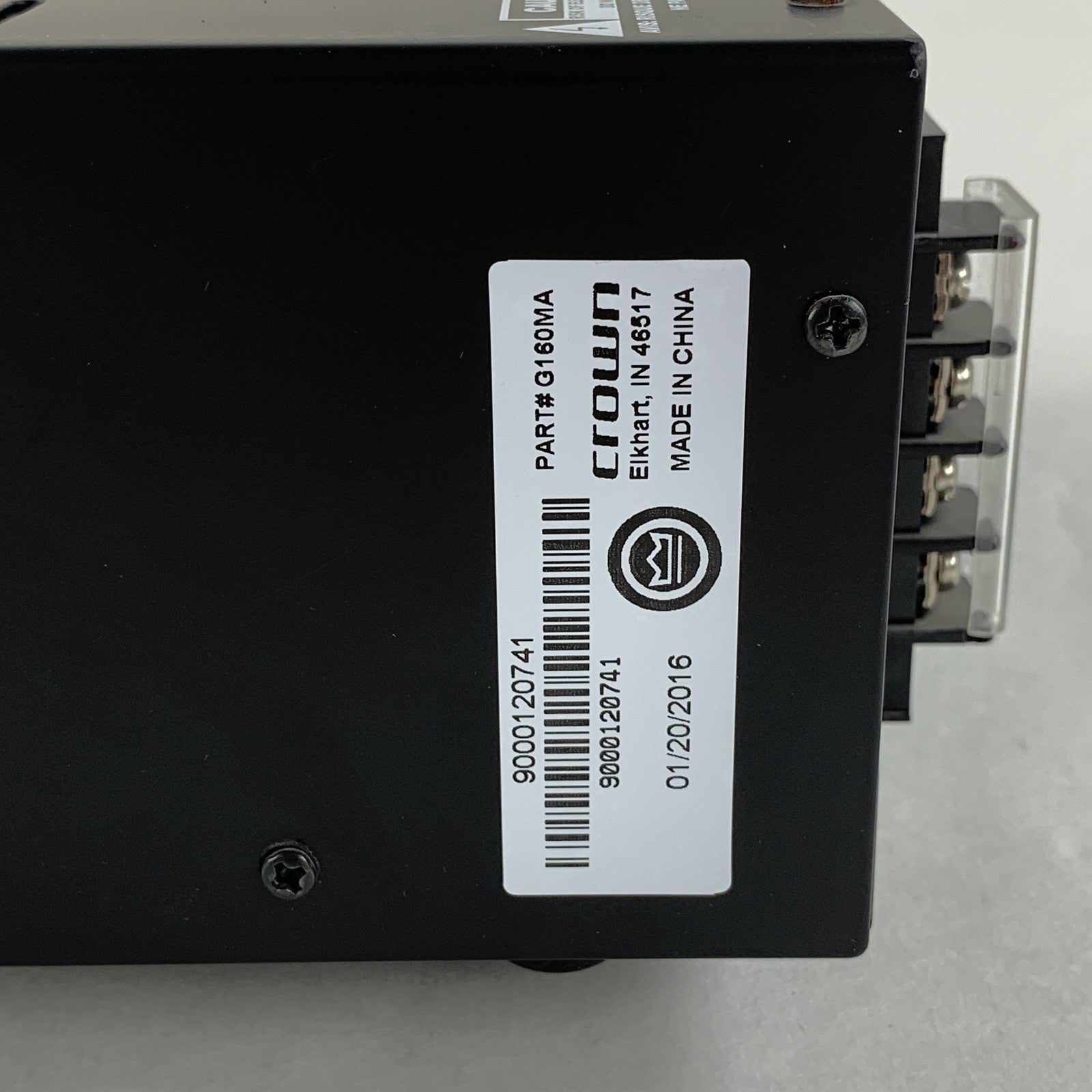 Crown 160MA Commercial Mixer Amplifier 4 Input 60W Ohm 1-2 Power Tested