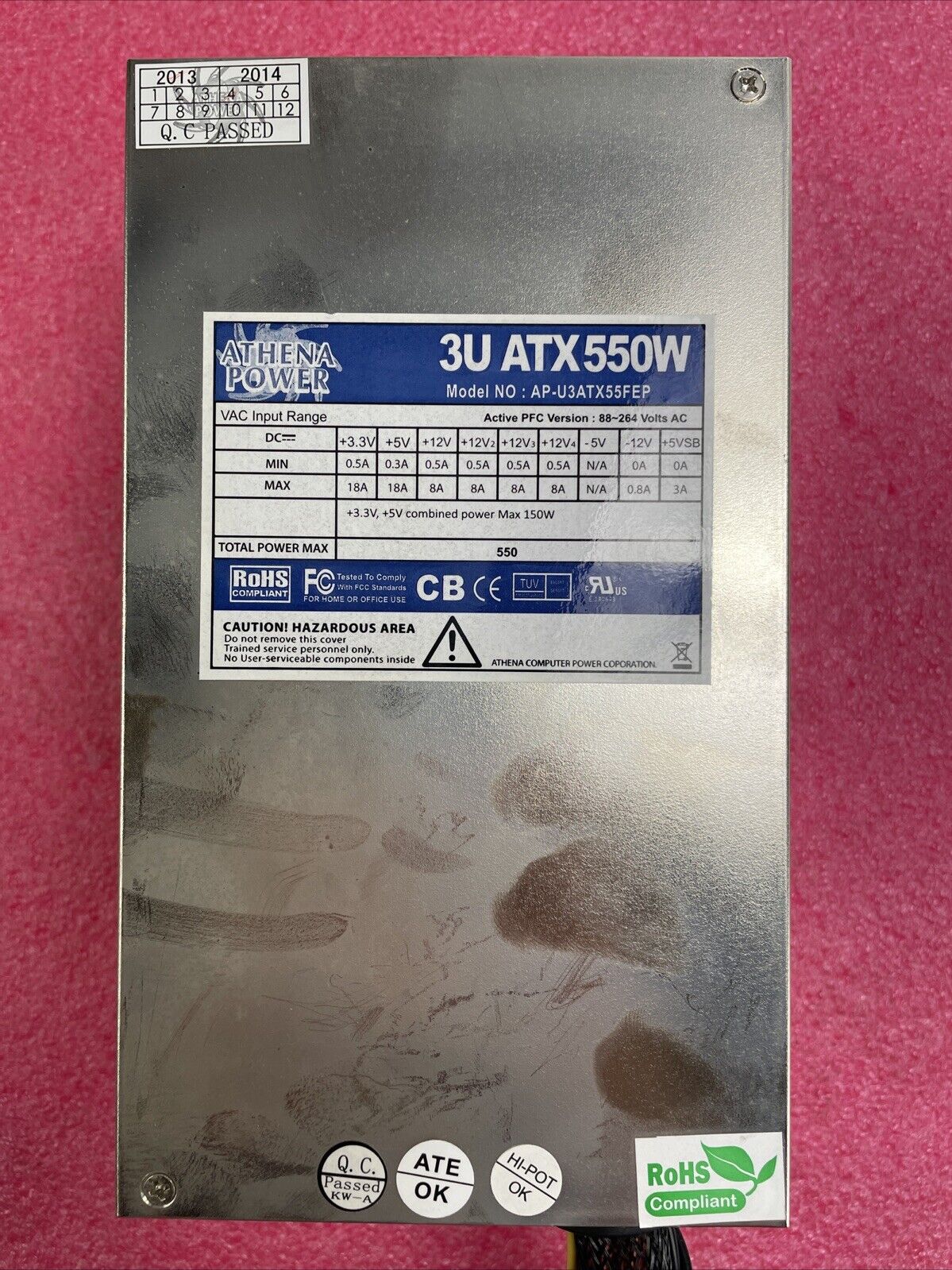 Athena Power AP-U3ATX55FEP 550W Power Supply