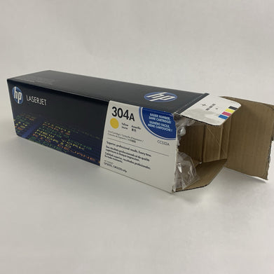 HP 304A CC532A Yellow Genuine OEM Print Cartridge Open Box Sealed Bag
