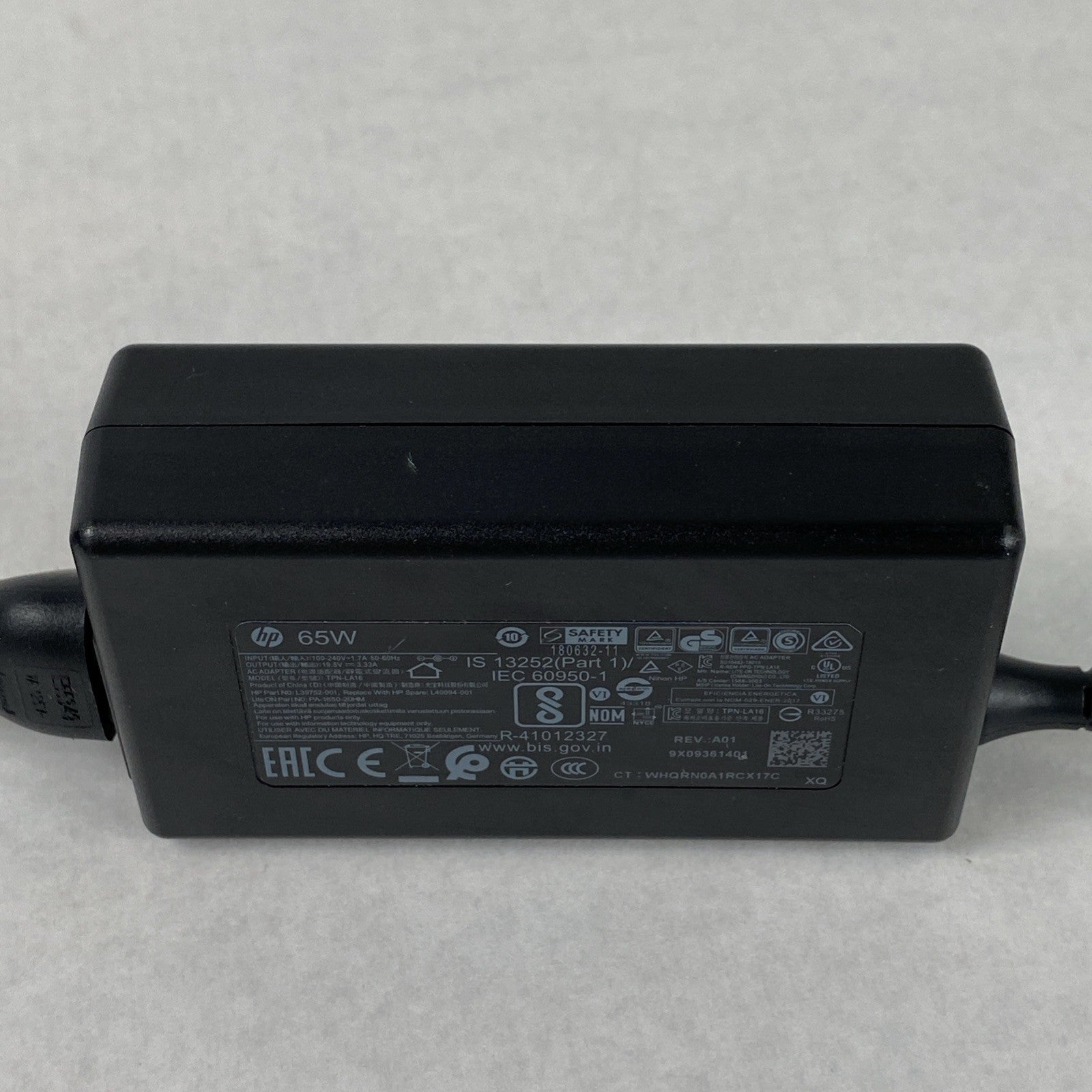 HP TPN-LA16 65W 19.5V 3.33A 7.4mm Laptop AC Adapter w/ Power Cord (Lot of 10)
