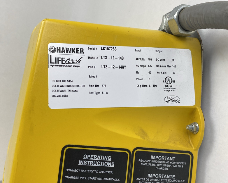 Hawker Lifetech LT3-18-120 High-Frequency Smart Industrial Battery Charger
