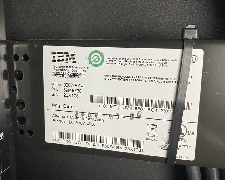 IBM 9307-4RX 1S 42U Server Rack Cabinet 39M6738 w/ Power Distribution Units