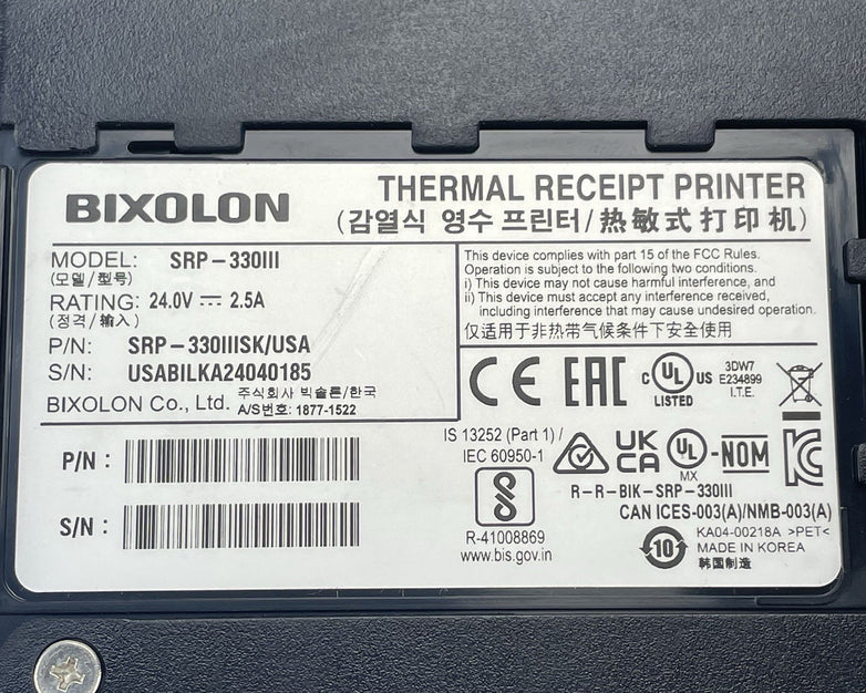 Bixolon SRP-330III POS Printer Tested & Reset