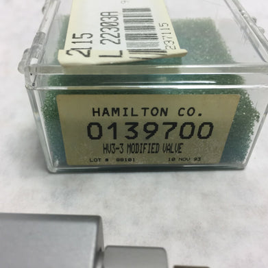 Hamilton HV3-3 Modified Valve  0139700  237115  NOS