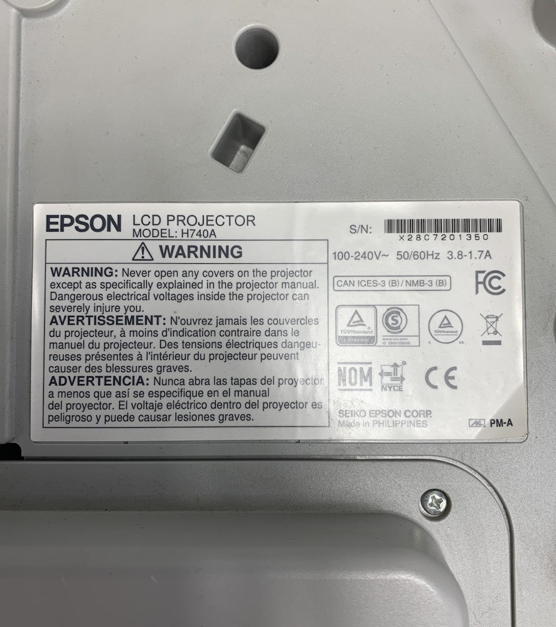 Epson PowerLite 695Wi H740A LCD Lamp Projector 336 Lamp Hours - No Remote7