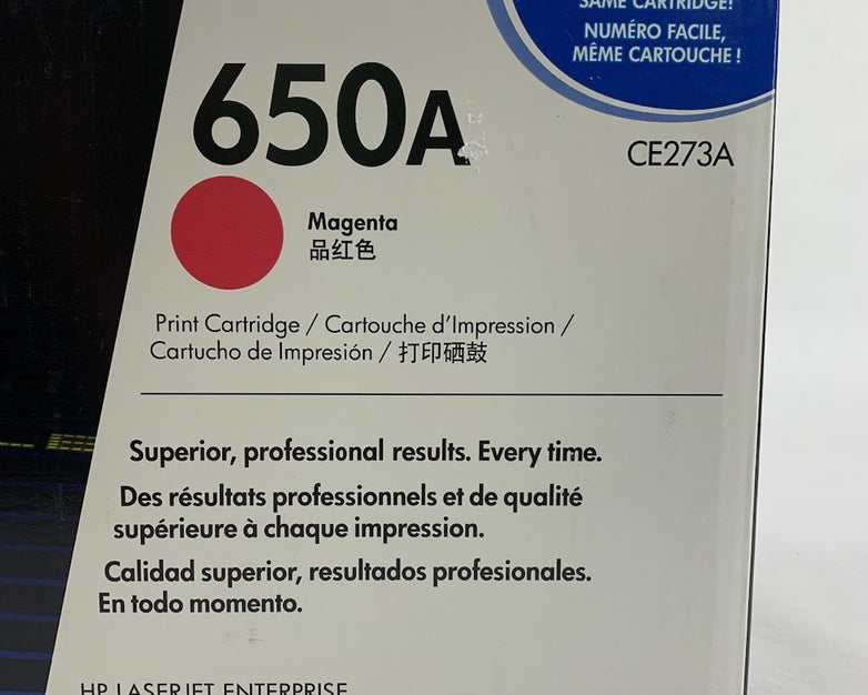 HP LaserJet 650A CE273A Magenta Toner Cartridge Exp: Aug 2014