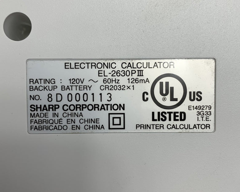 Sharp EL-2630PIII Desktop Printing Calculator