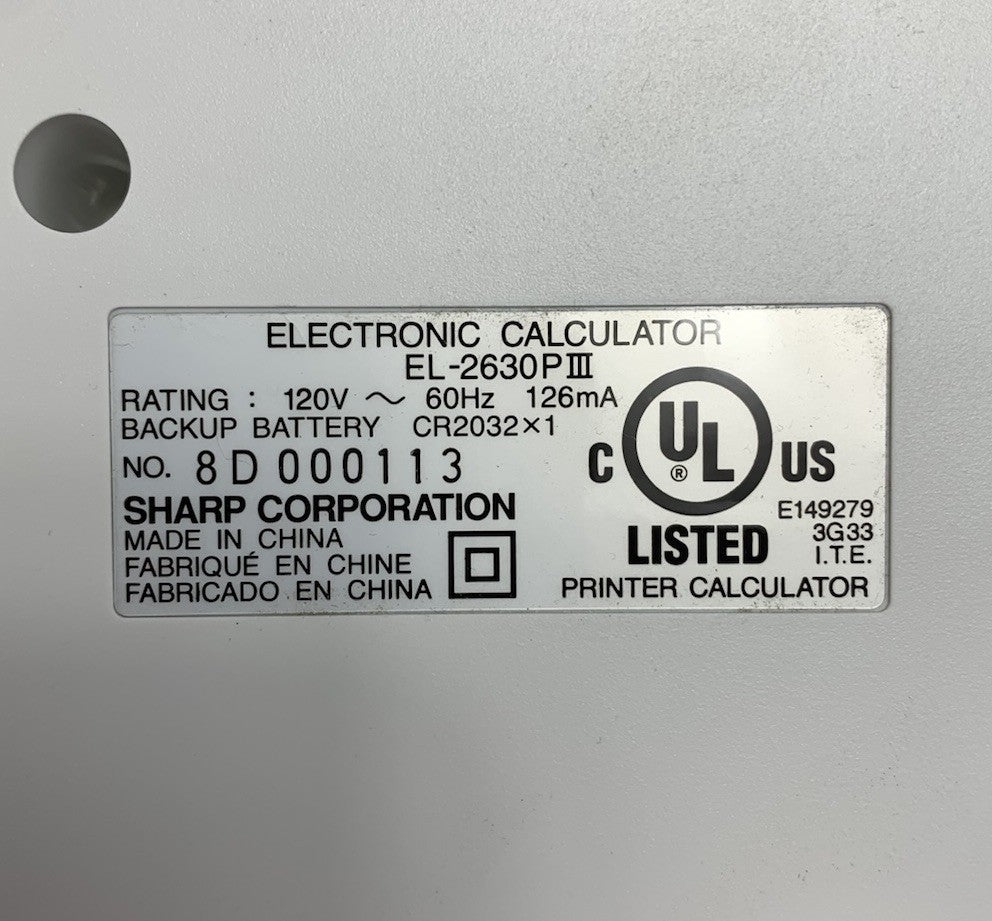 Sharp EL-2630PIII Desktop Printing Calculator8