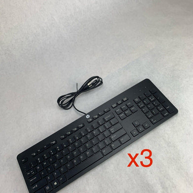 Lot of 3 HP KBAR211 Wired Keyboard