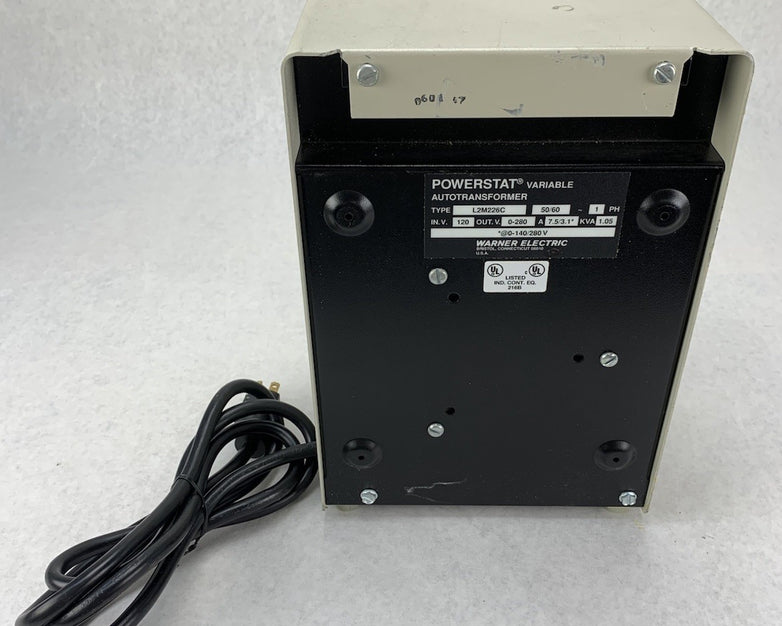 Warner Electric L2M226C Powerstat Variable Autotransformer - Tested