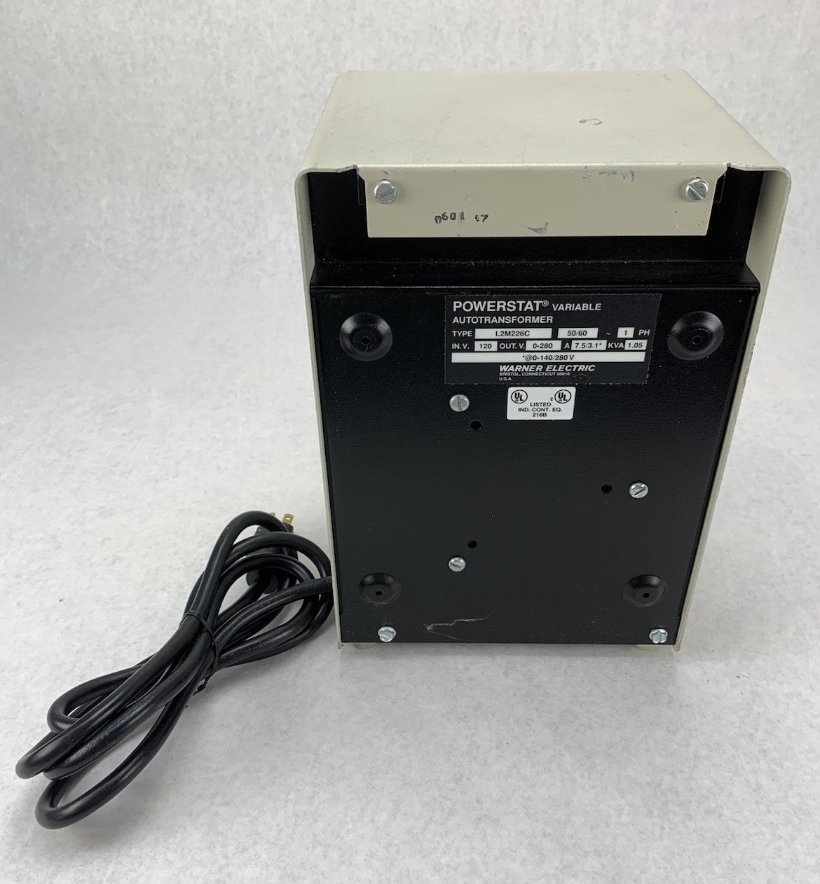 Warner Electric L2M226C Powerstat Variable Autotransformer - Tested5