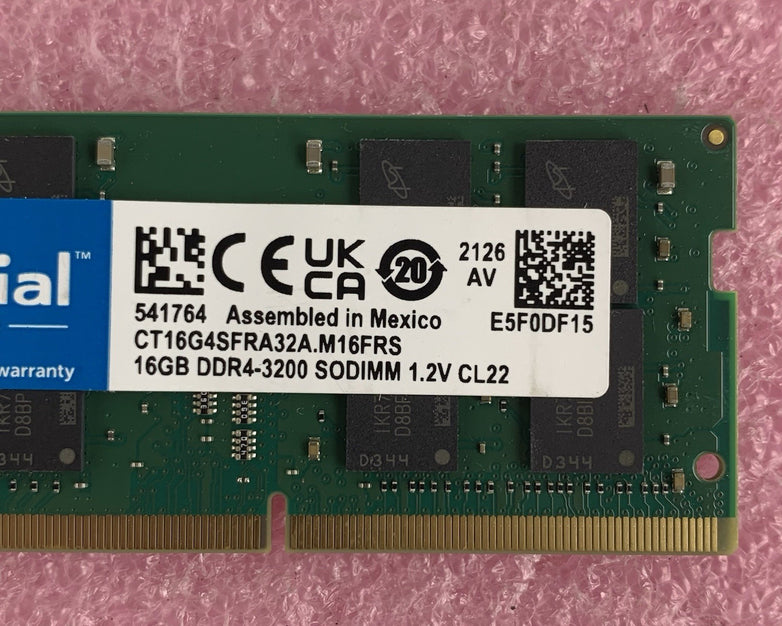 Crucial CT16G4SFRA32A.M16FRS 16 GB DDR4-3200 SODIMM Laptop Memory RAM
