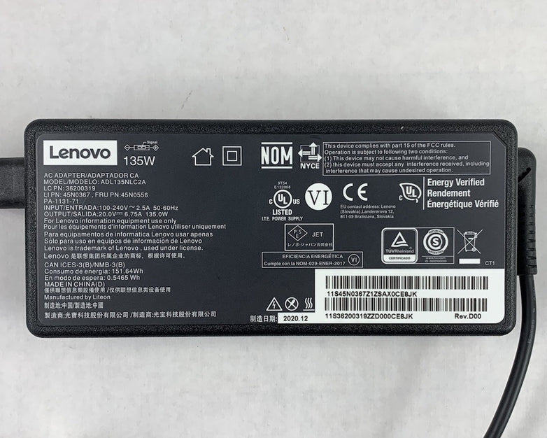 Lenovo ADL135NLC2A 135W 20V 6.75A AC Adapter Power Supply