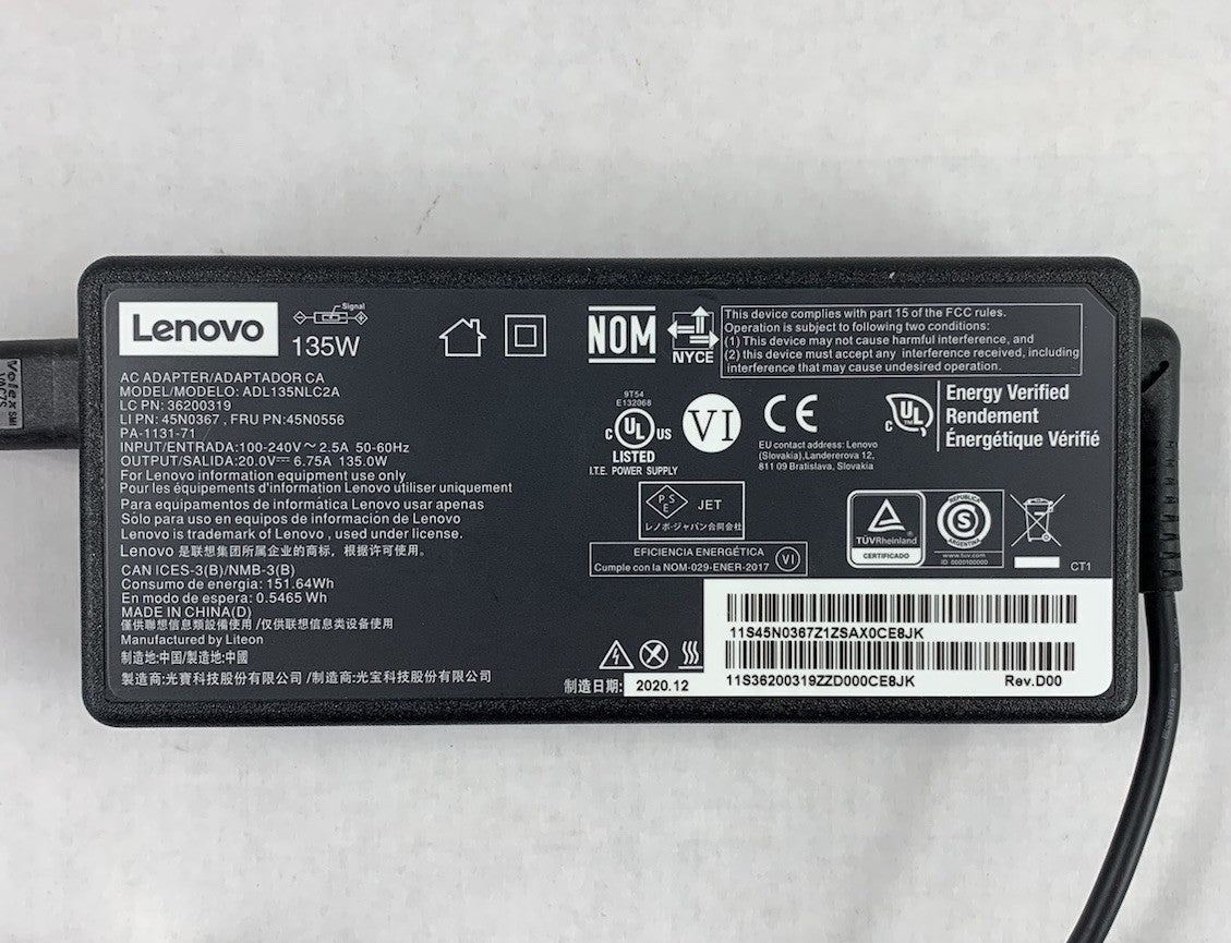 Lenovo ADL135NLC2A 135W 20V 6.75A AC Adapter Power Supply