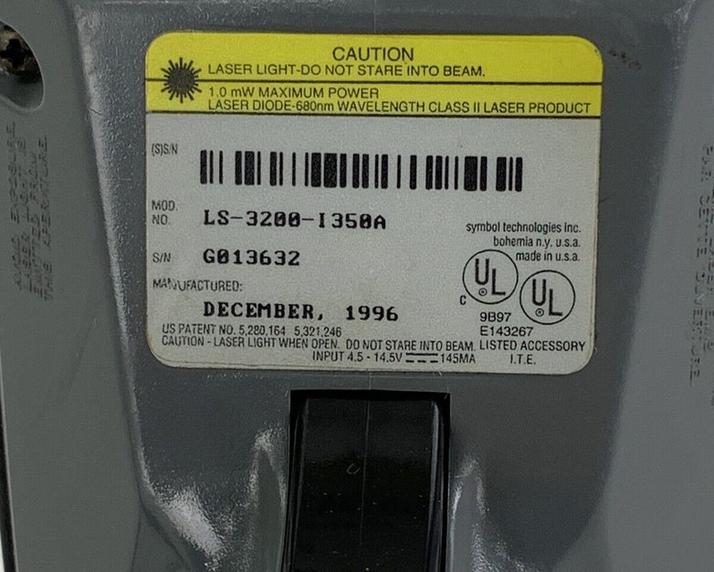 Symbol Technologies LS-3200-I350A  1D Barcode Scanner Untested