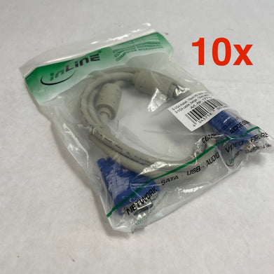 1.5M 15 Pin VGA To VGA Cable Lot of 10