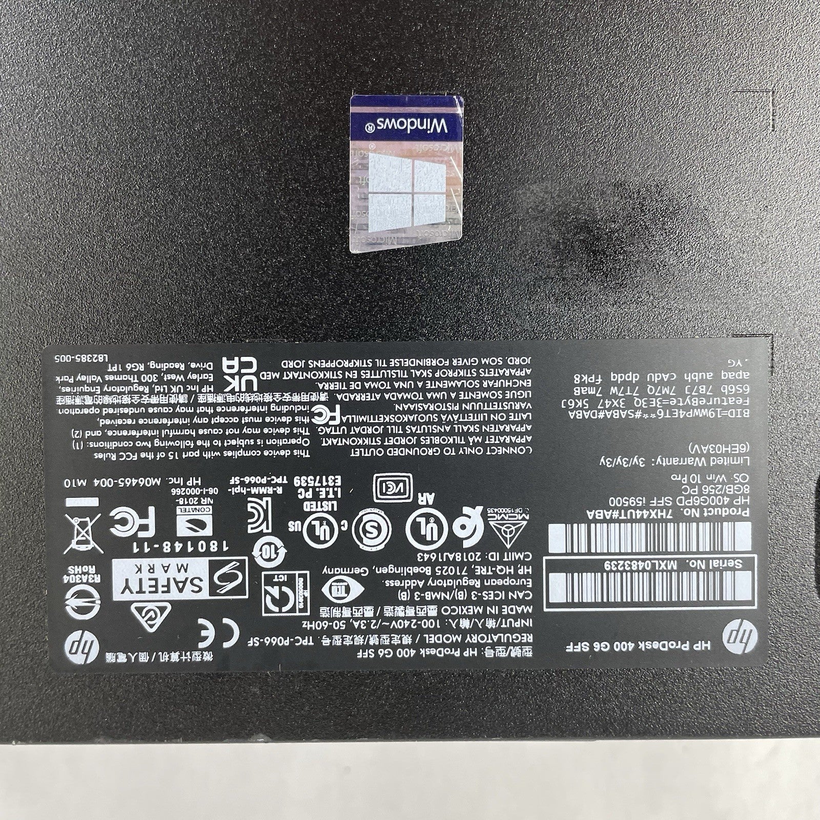 HP ProDesk 400 G6 SFF i5-9500 3.00 GHz 8 GB RAM No HDD/OS10