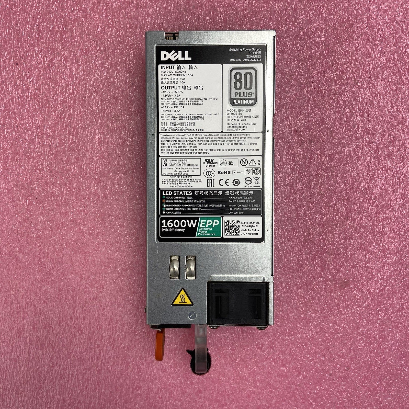 Dell 95HR5 80 Plus Platinum 1600W Power Supply7
