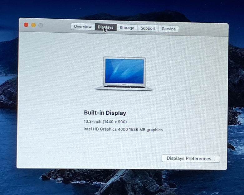 Apple MacBook Air A1466 2012 13" 1.8GHz i5 8GB RAM 120GB SSD os10.15.7 554Cycles