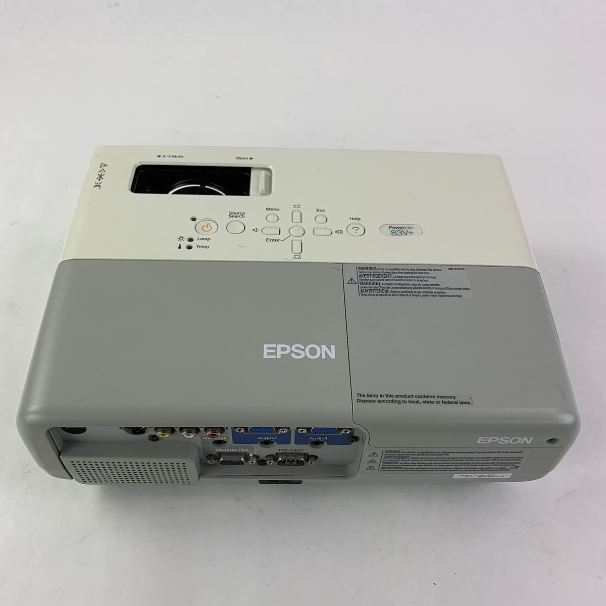 Epson H371A PowerLite 83+ LCD Projector - Tested No Remote 0 Lamp Hours4