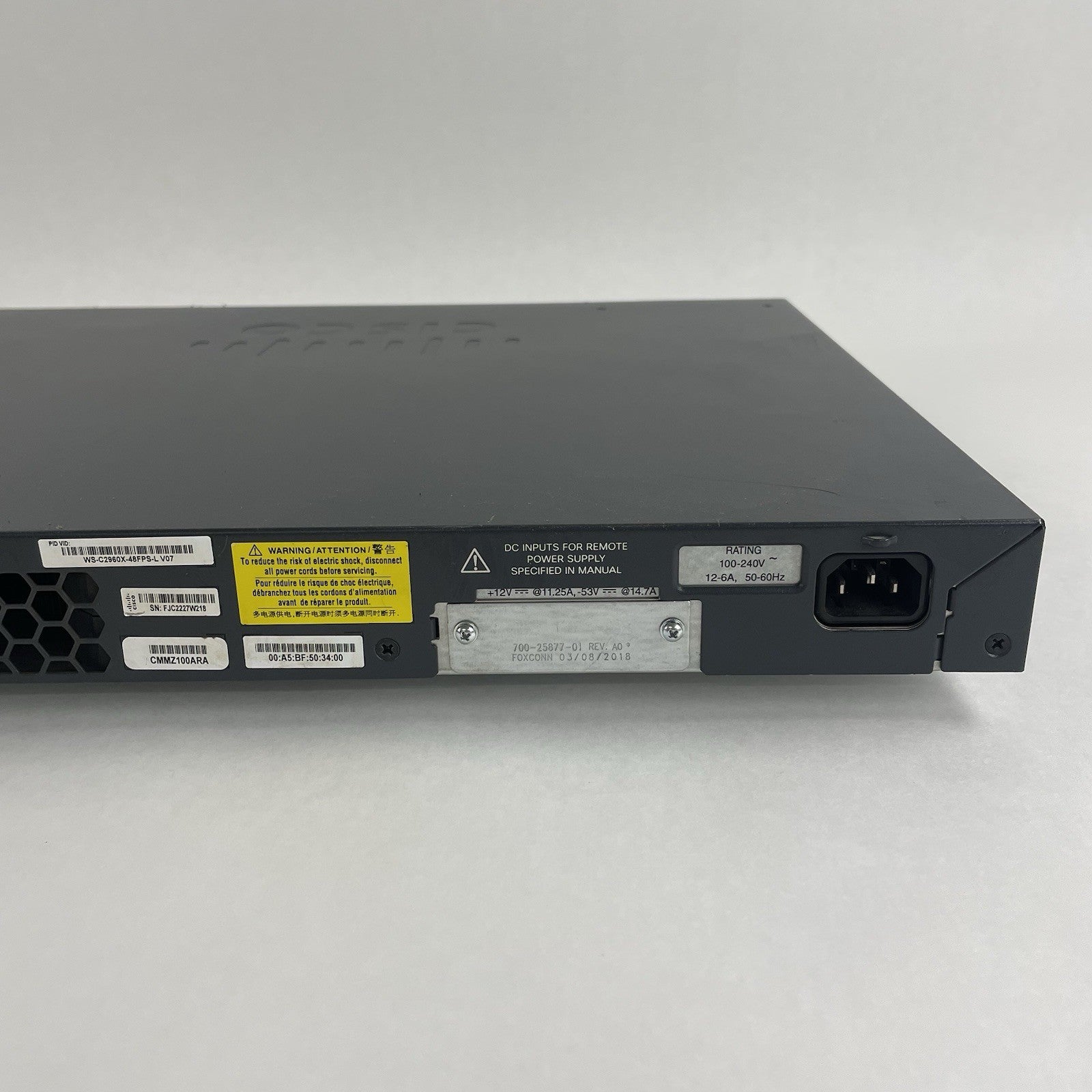 Cisco WS-C2960x-48FPS-L V07 48 Port Ethernet Switch Tested and Reset8