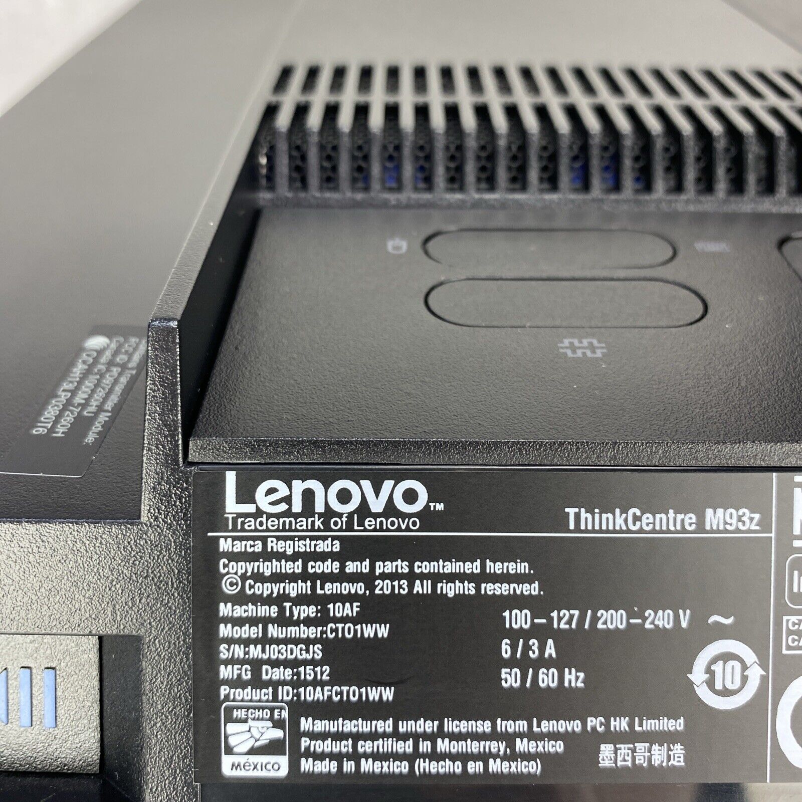 Lenovo ThinkCentre M93z 23" AIO Intel Core i5-4590S 3.0GHz 8GB RAM No HDD OS