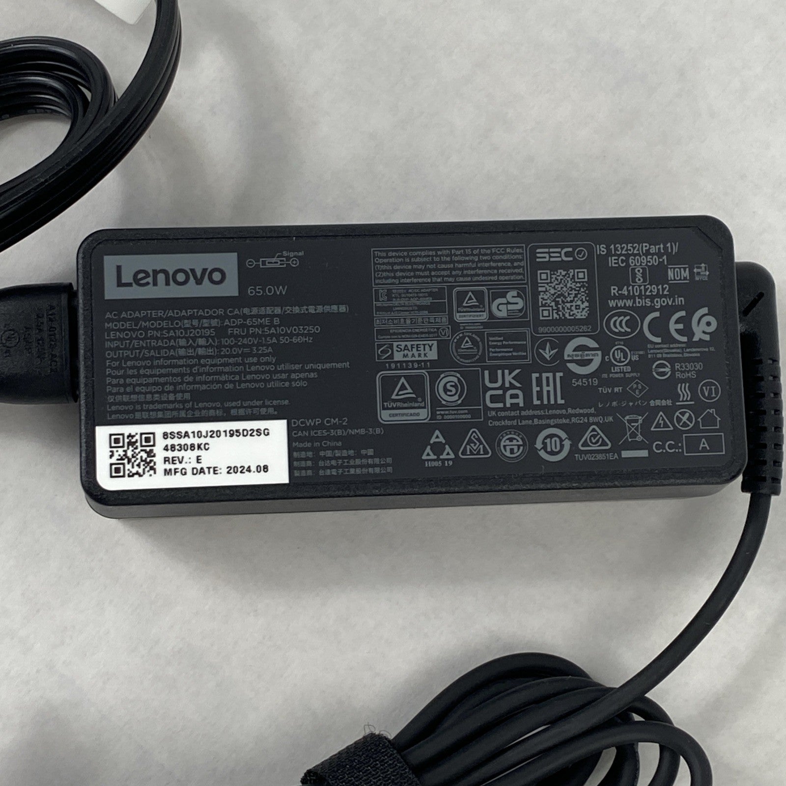 Lenovo ADP-65ME B 65W 20V 3.25A Slim Square Tip Charger AC Adapter (Lot of 10)