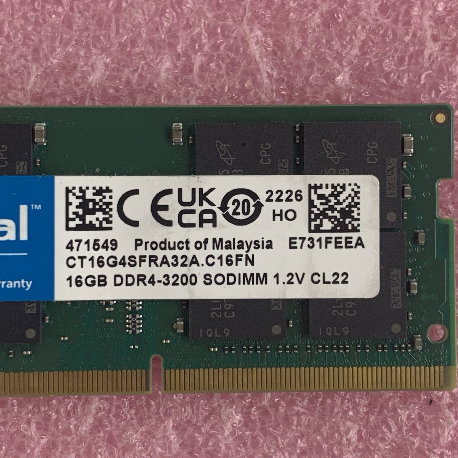 Crucial CT16G4SFRA32A.C16FN 16 GB DDR4-3200 SO-DIMM Laptop Ram Memory2