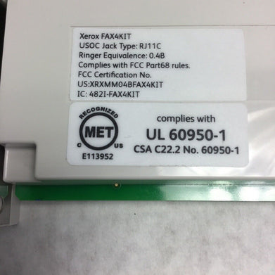 Xerox Workcentre XMF-1 Copier Replacement Fax Module 960K76642 084K42804