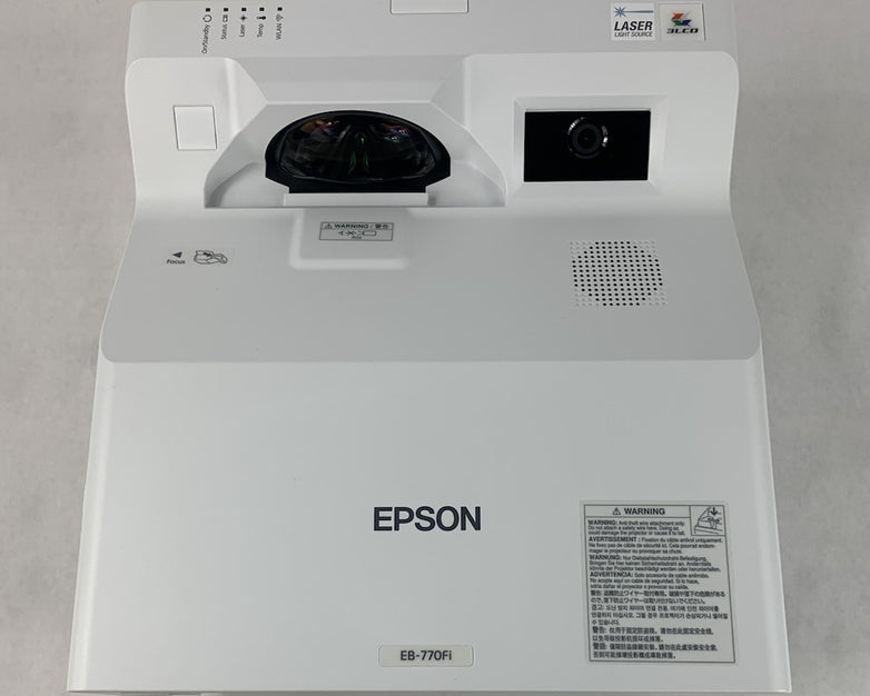 Epson EB-770Fi HA78A LCD Laser Projector 0 Lamp Hours w/ Remote & Pens - Tested