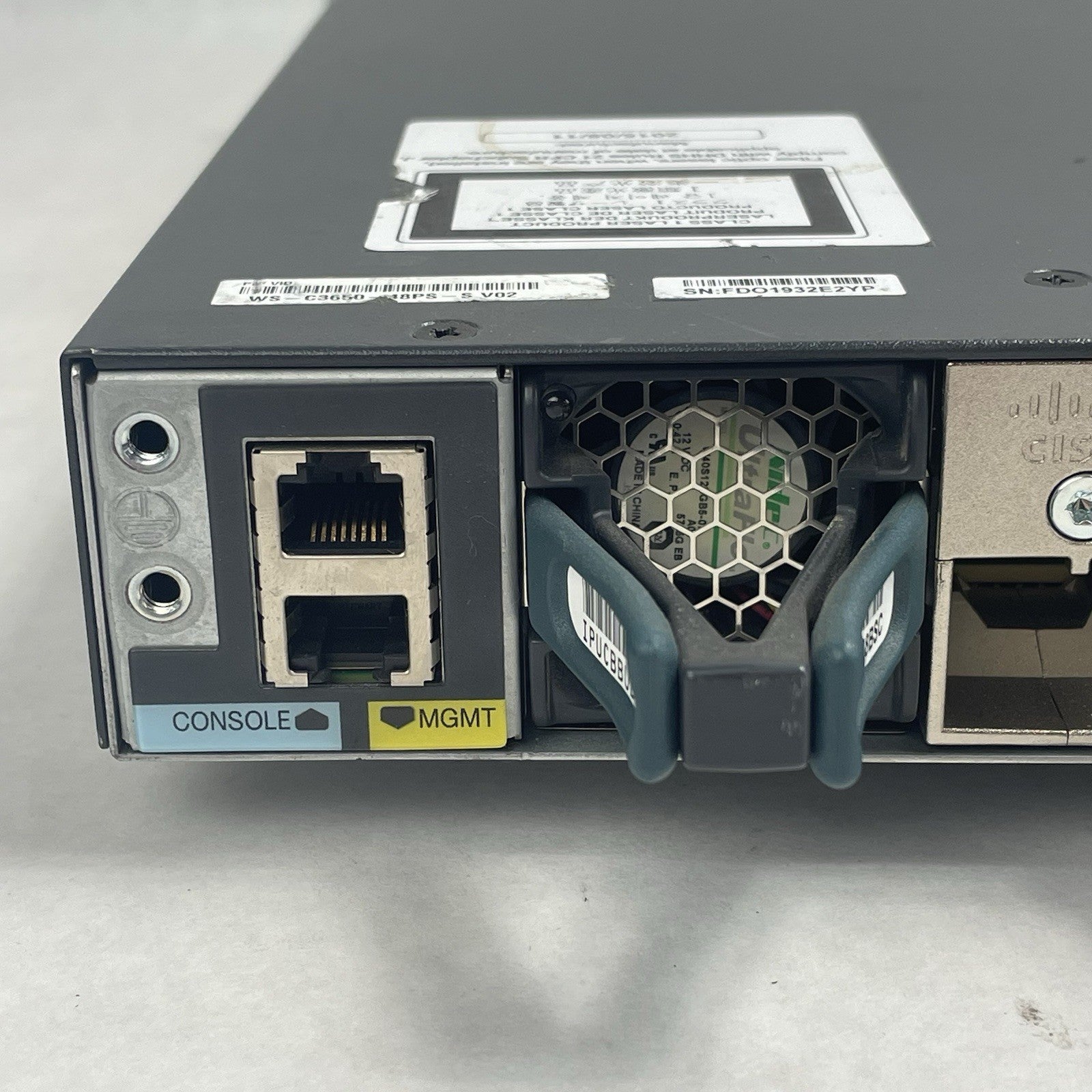 Cisco WS-C3650-48PS-S V02 Tested & Reset 2X PSU15