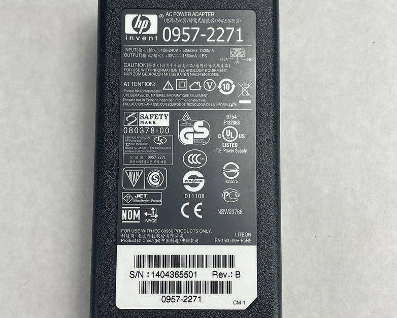 HP AC Adapter Charger PA-1500-09H 0957-2271 50W 32V 1560mA