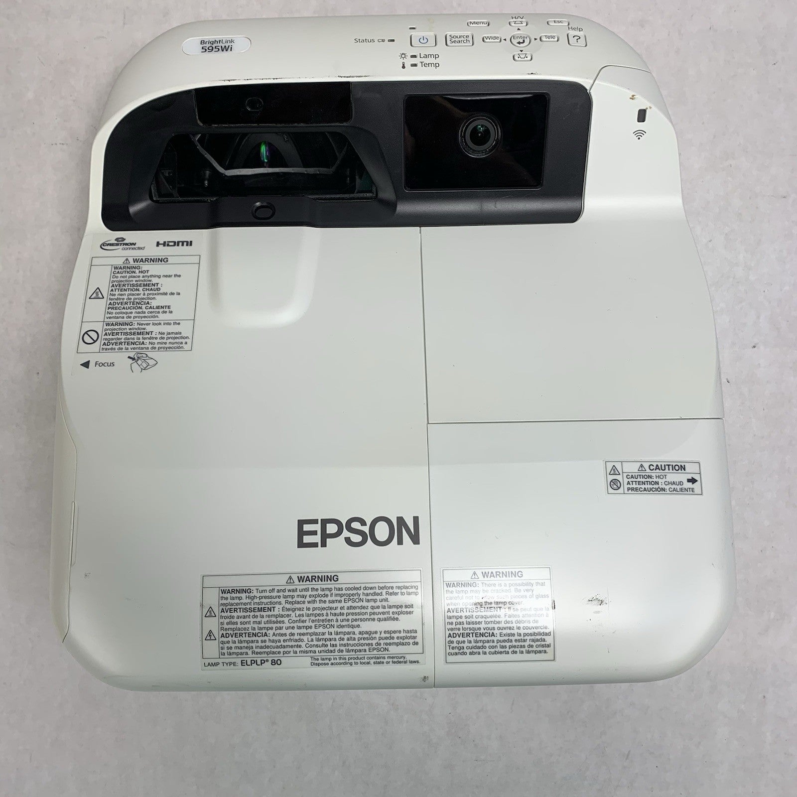 Epson H599A BrightLink 595Wi LCD Lamp Projector 2752 Lamp Hours - No Remote5