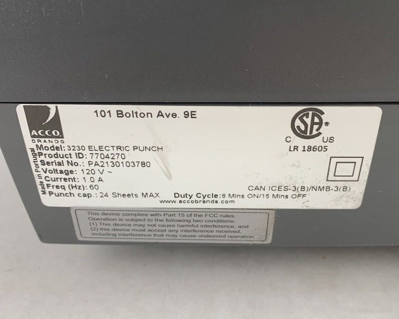GBC Electric Punch 3230 - Tested