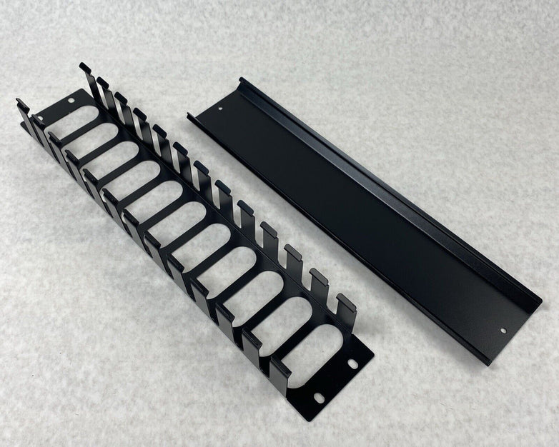 Lot of 2 Unbranded 19" Mountable Sturdy Steel Cable Manager w/ Screws
