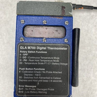 GLA M700 Digital Livestock Thermometer w/ Probe - Parts or Repair