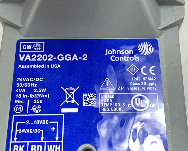 Johnson Controls VG1241AE + 22TGGA 1/2" 2W Ball Valve