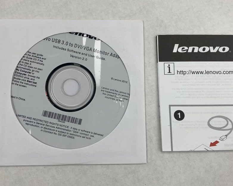 Lot of 2 Lenovo USB 3.0 to DVI/VGA Monitor Adapters Untested