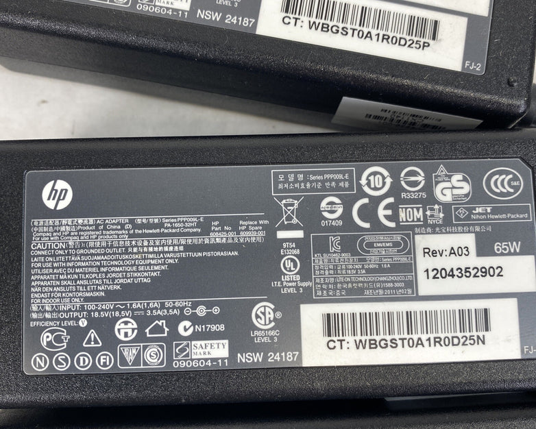 Genuine HP AC Power Adapter 608425-001 609939-001 18.5V 3.5A 65W Lot of 4