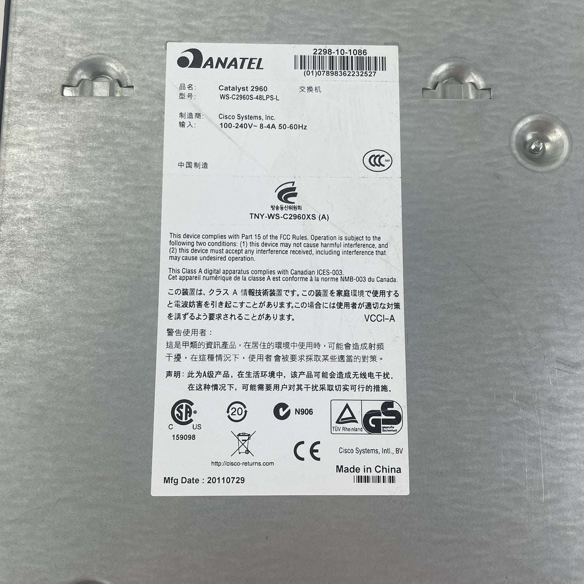 Cisco WS-C2960S-48LPS-L V03 48 Port Managed Network Switch - Tested11