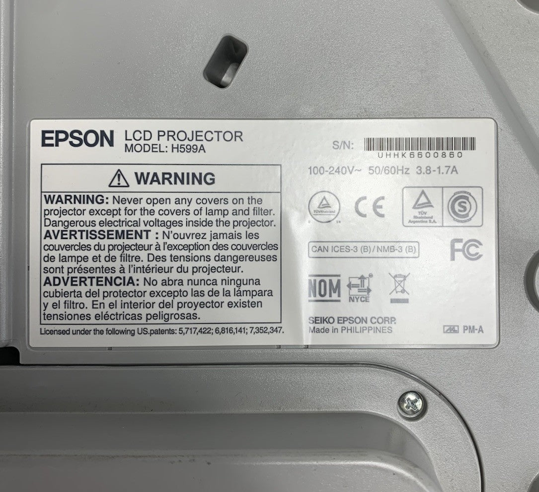 Epson BrightLink 595Wi H599A LCD Lamp Projector 2926 Lamp Hours - No Remote7