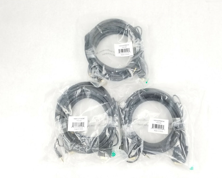 Monoprice 558 10ft Super VGA HD15 M/M CL2 Cable (Lot of 3)