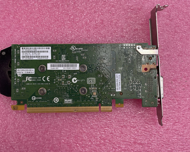 Nvidia Quadro 600 1GB GDDR3 DisplayPort DVI PCIe x16 Graphics Video Card 03T8009
