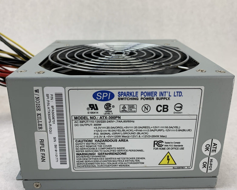 Sparkle Power SPI ATX-300PN 300W Switching Power Supply 9PA3009701 - Tested