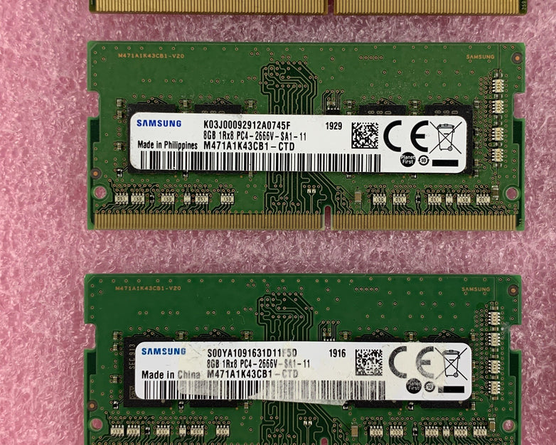 SK Hynix Micron Samsung Kingston 8 GB 1Rx8 PC4-2666V Memory Ram Mixed Lot of 8x