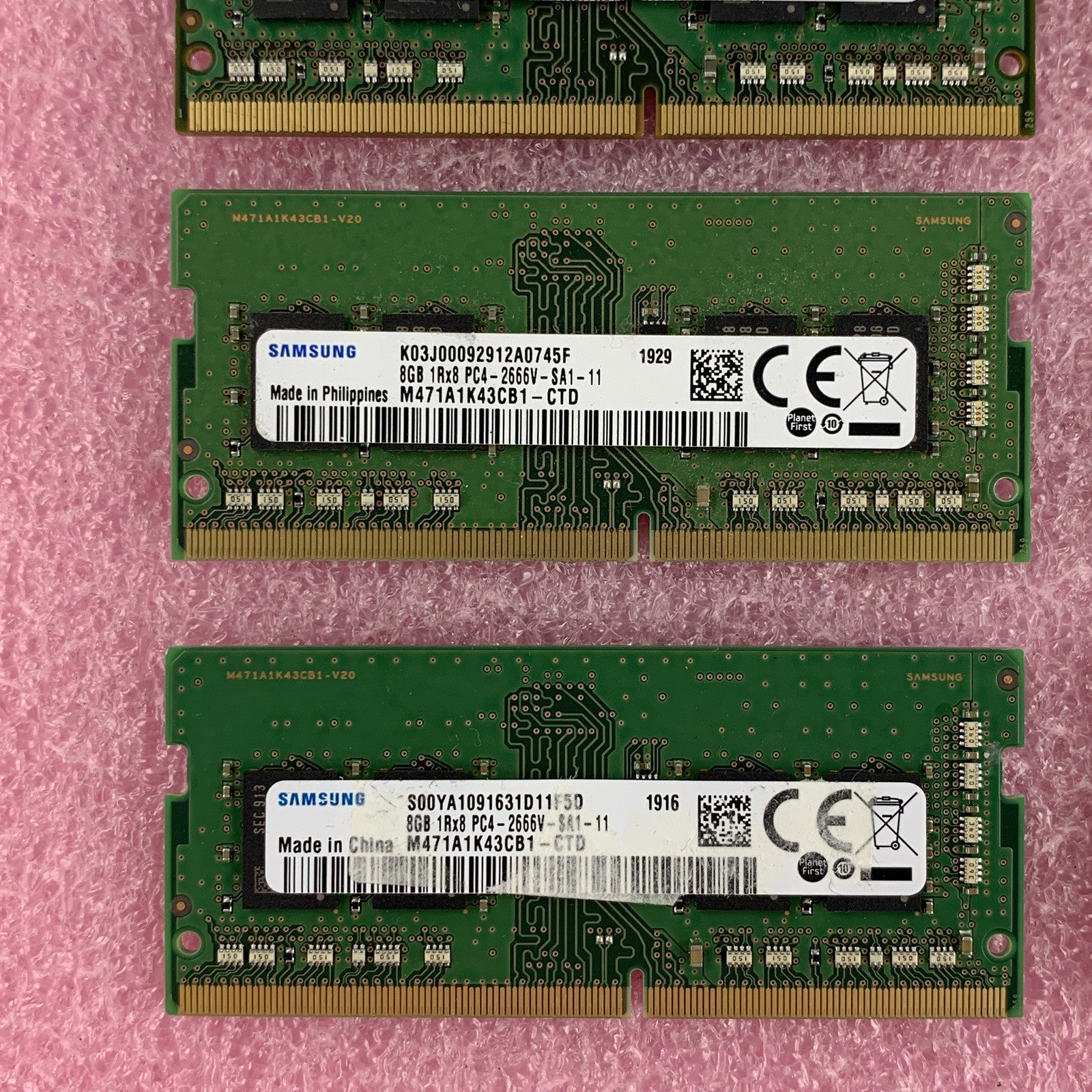 SK Hynix Micron Samsung Kingston 8 GB 1Rx8 PC4-2666V Memory Ram Mixed Lot of 8x