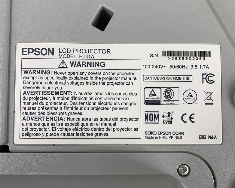 Epson H741A BrightLink 685Wi LCD Projector 2755 Lamp Hours