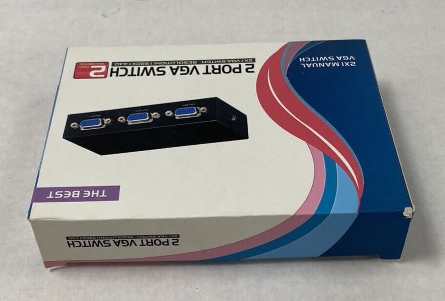 Lot of 2 Panlong 2 Port VGA Switch 2x1 VGA Switch 1920x1440