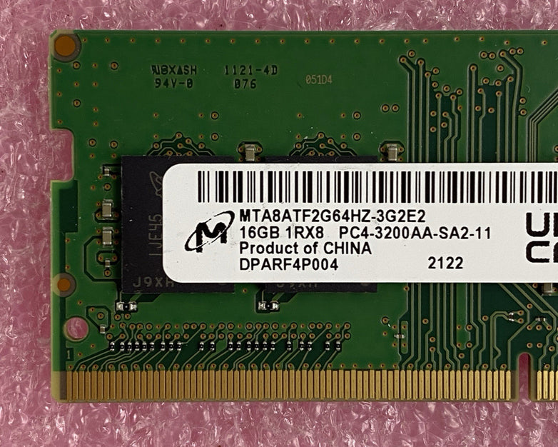 Micron MTA8ATF2G64HZ-3G2E2 16 GB 1Rx8 PC4-3200AA-SA2-11 SODIMM Laptop Memory Ram